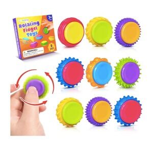 Fidget Toys Sensory Rings for Kids: 9 Pack Quiet Finger Spinner - New